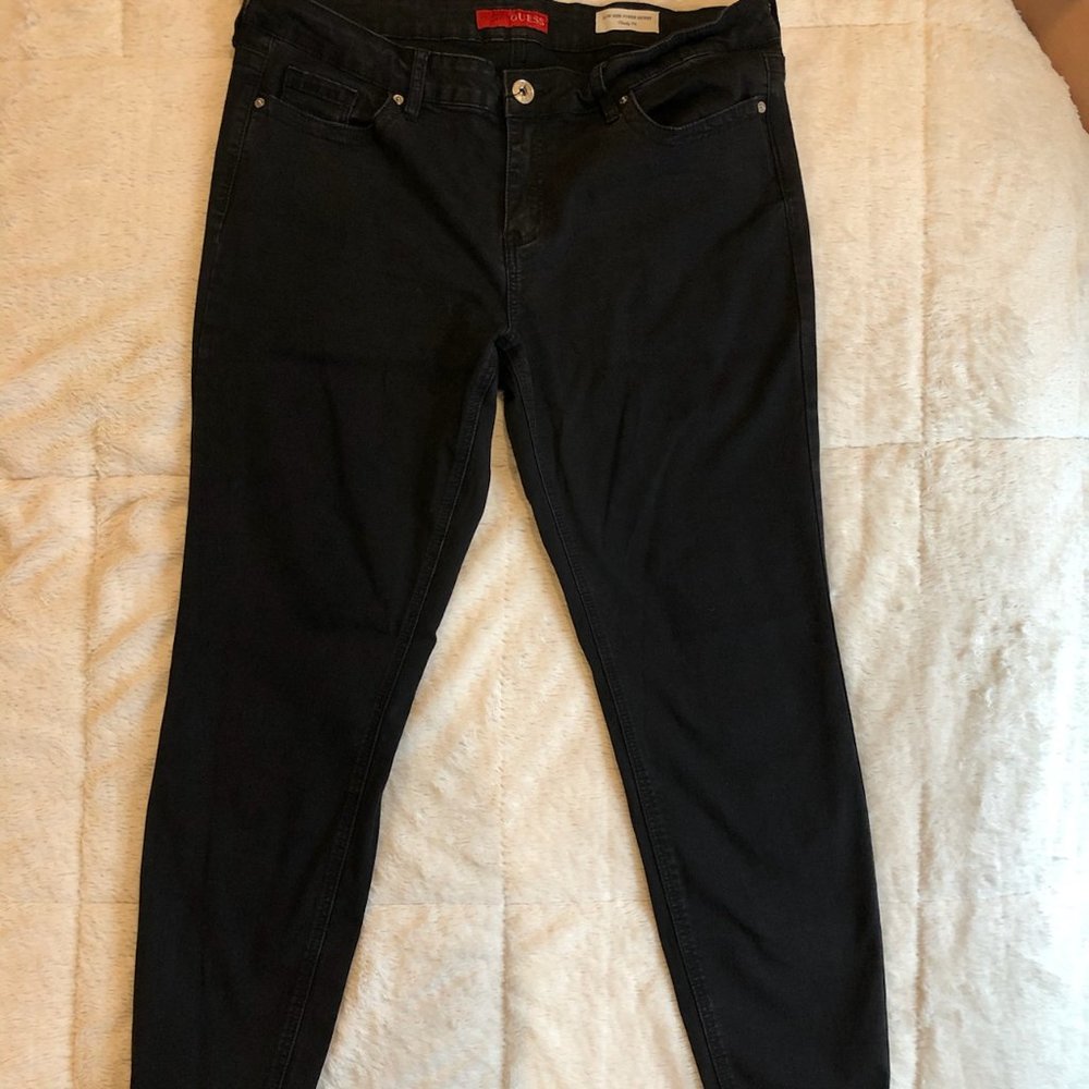Black Low Rise Power Skinny Cindy Fit by Guess
